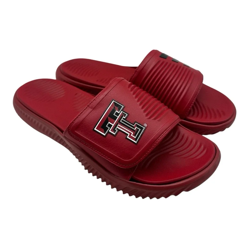 Adidas Alphabounce Slide‎ 2.0 Texas Tech Red Raiders Sandals Mens Sz 13 JI2527